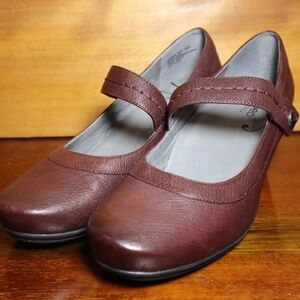Abeo BIO Rebeka Burg Leather Mary Jane Heels 9N Adjustable Strap Arch Support